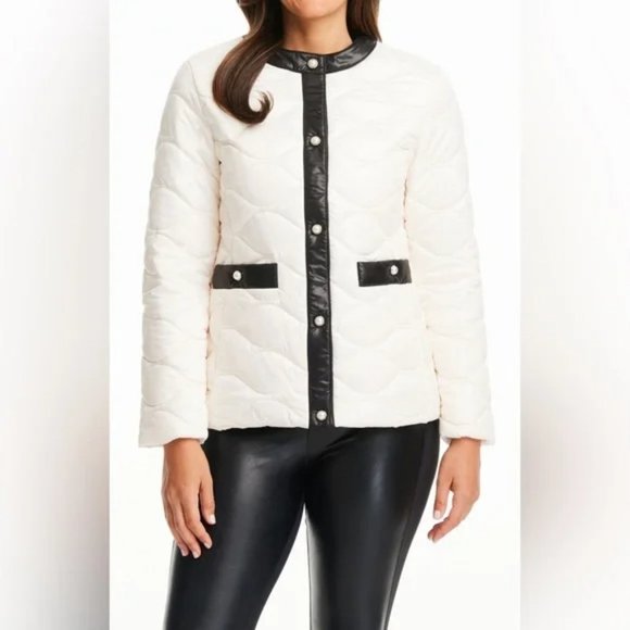 Kate Spade New York Framed Quilted with Pearl Snaps Jacket - Picture 2 of 13